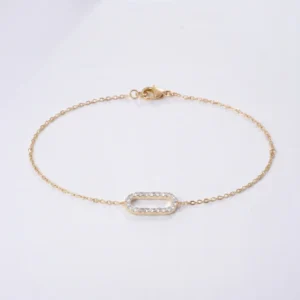 Oval Link Halo Bracelet