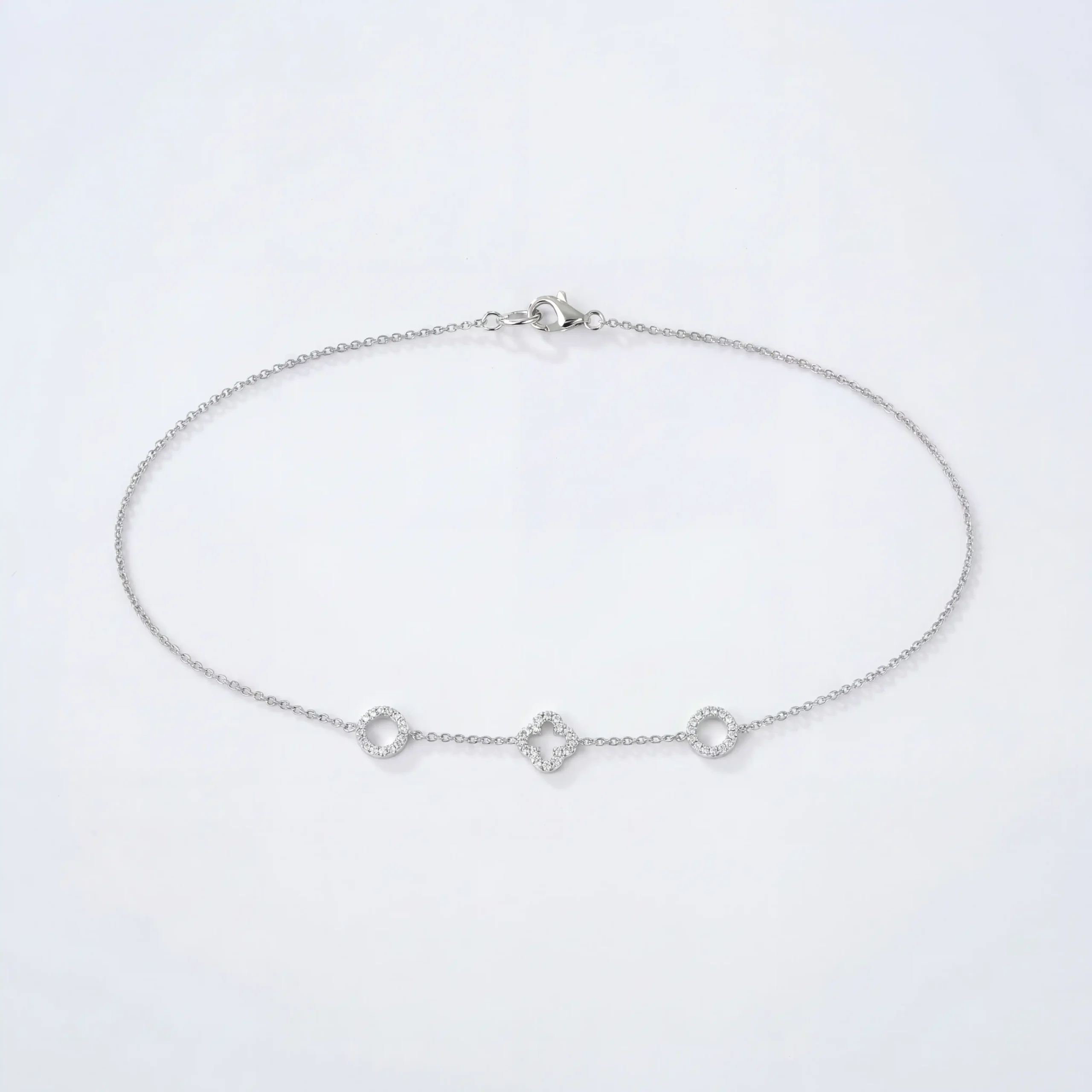 Circle & Clover Station Bracelet