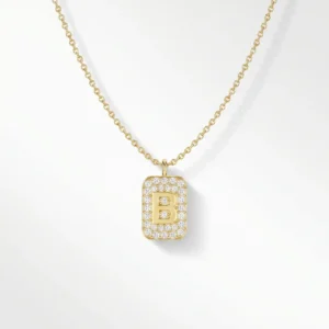 Halo Initial Tag Pendant