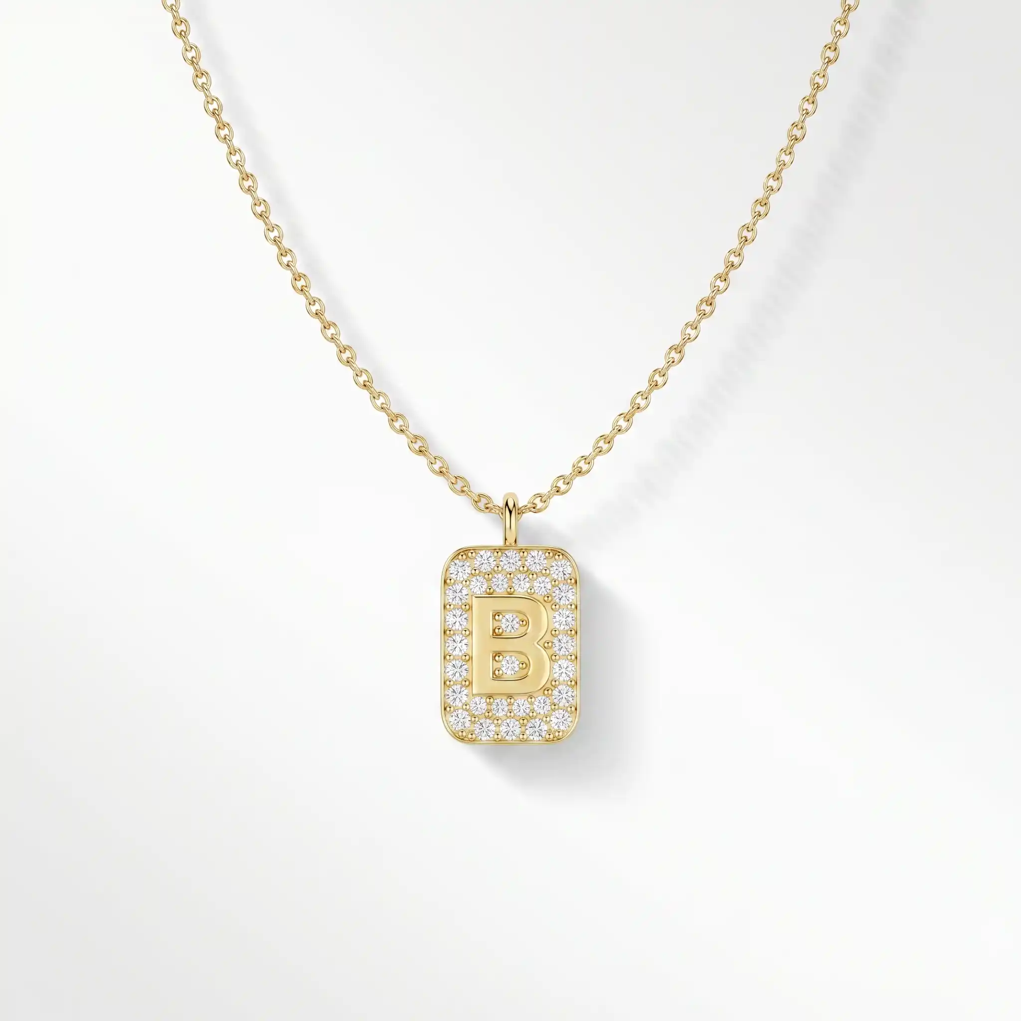 Halo Initial Tag Pendant