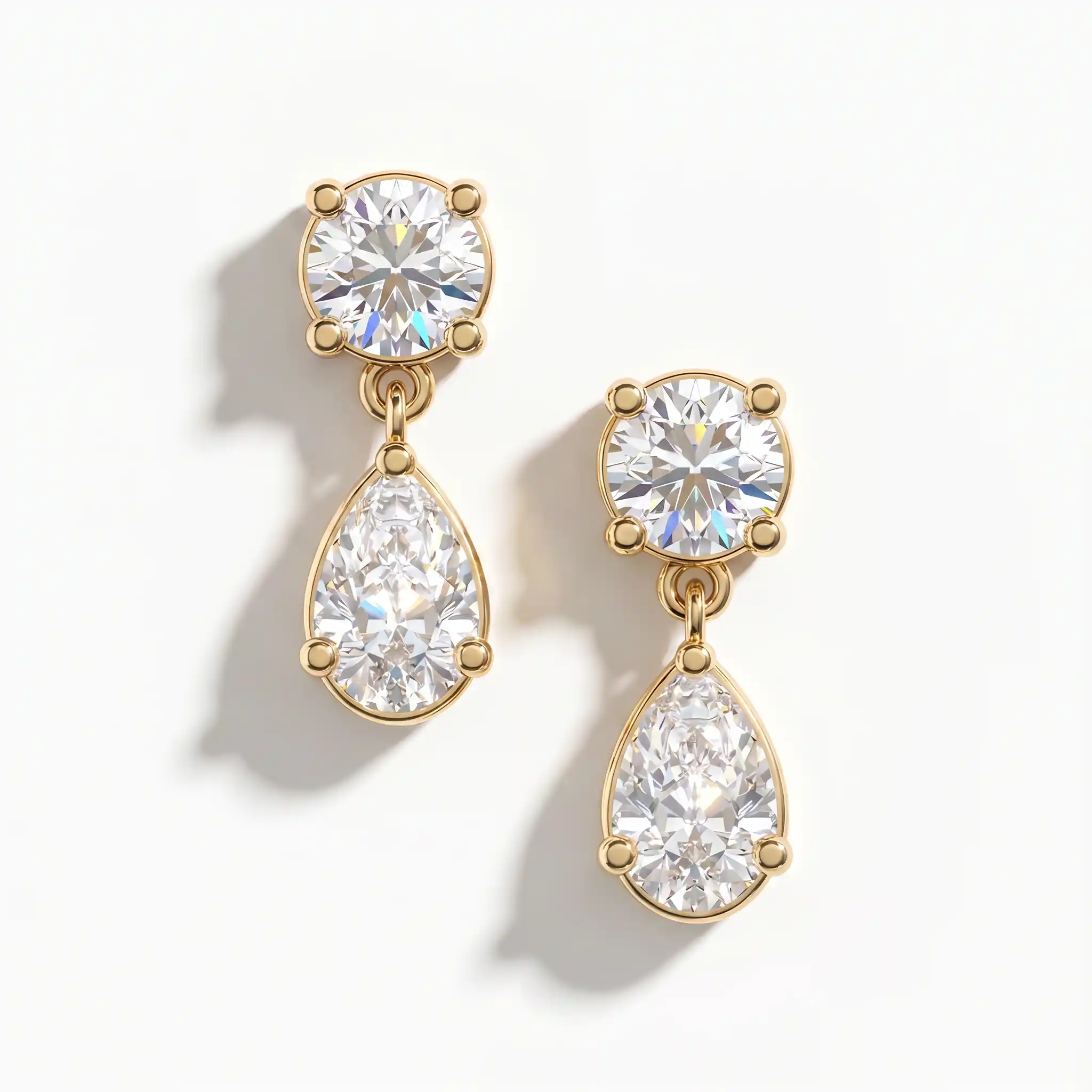 Round & Pear Drop Earrings