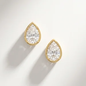Pear Solitaire Studs