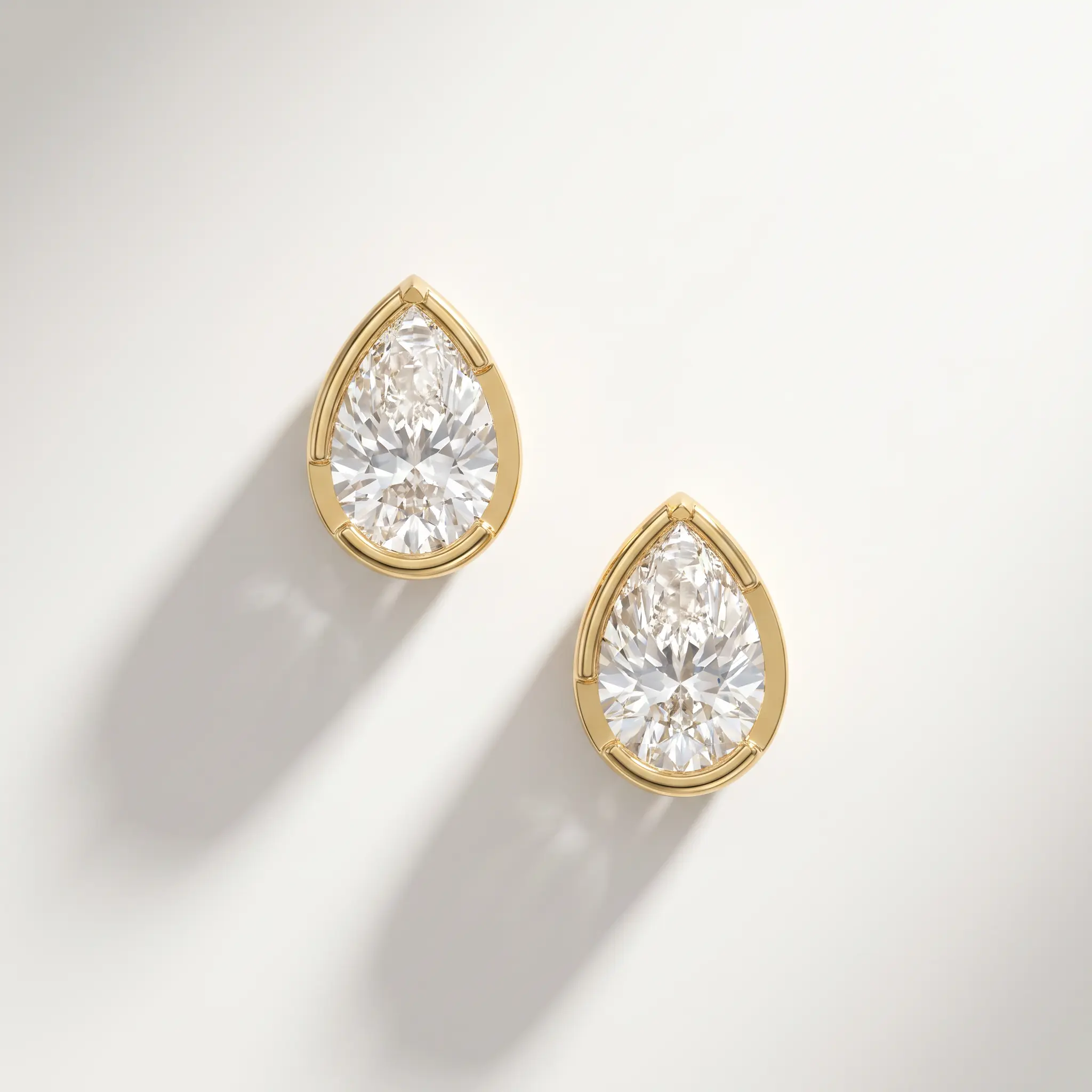 Pear Solitaire Studs