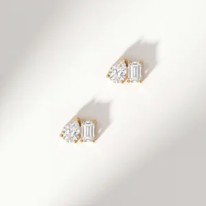 Pear & Emerald Duo Studs