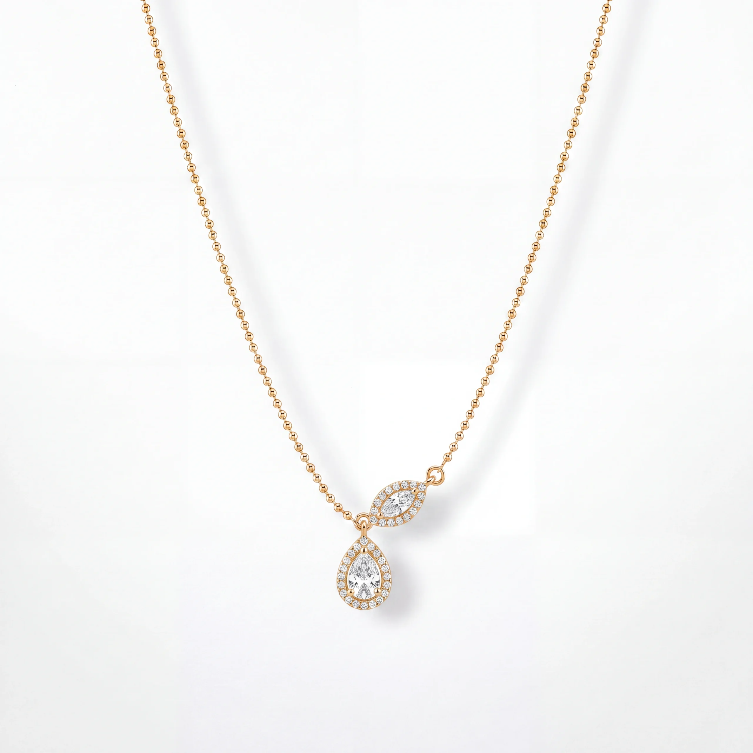 Marquise & Pear Halo Pendant