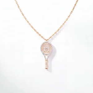 Pavé H Tennis Racket Pendant
